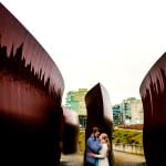 Engagement photos at Olympic Sculpture Park in Seattle by wedding photographers, Daniel and Lindsay Stark of Stark Photography. (1)