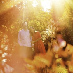 A fun and sunburst, colorful engagement session photos at Pittock Mansion in Portland, Oregon, by top wedding photographers, Daniel and Lindsay Stark of Stark Photography. (8)