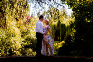 A beautiful engagement and colorful wedding photos at Crystal Springs Rhododendron Garden.