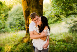 Beautiful nature tree forest engagement photo shoot at Hoyt Arboretum in Portland