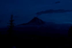 night fall over Mt. Hood in Oregon