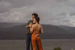 sexy engagement photo near hood river