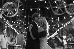 father of the bride dance with string lights at the sunshine mill winery