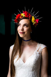bride with a spike tiara