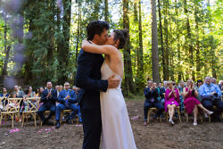 first kiss at a camp Colton wedding