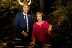 DJ and mother of the bride at a wedding