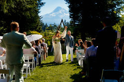 wedding ceremony at mt. hood organic farms in Oregon
