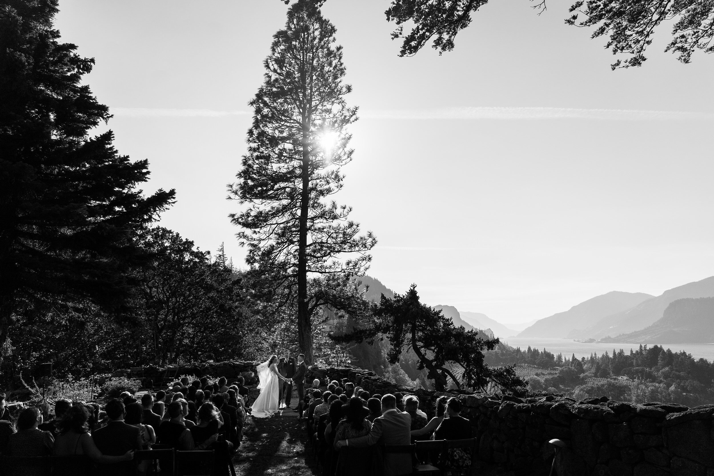 A ceremony moment during a wedding in Hood River, Oregon.