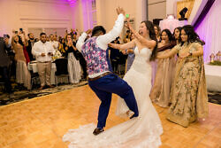 newlyweds dancing at their wedding reception at Crowne Plaza Portland Downtown